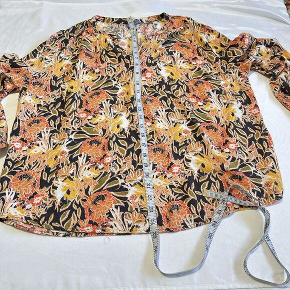 Laura Scott Blouse Top Womens Size XL  Floral V Neck Long Sleeve Pullover Top - Picture 9 of 11